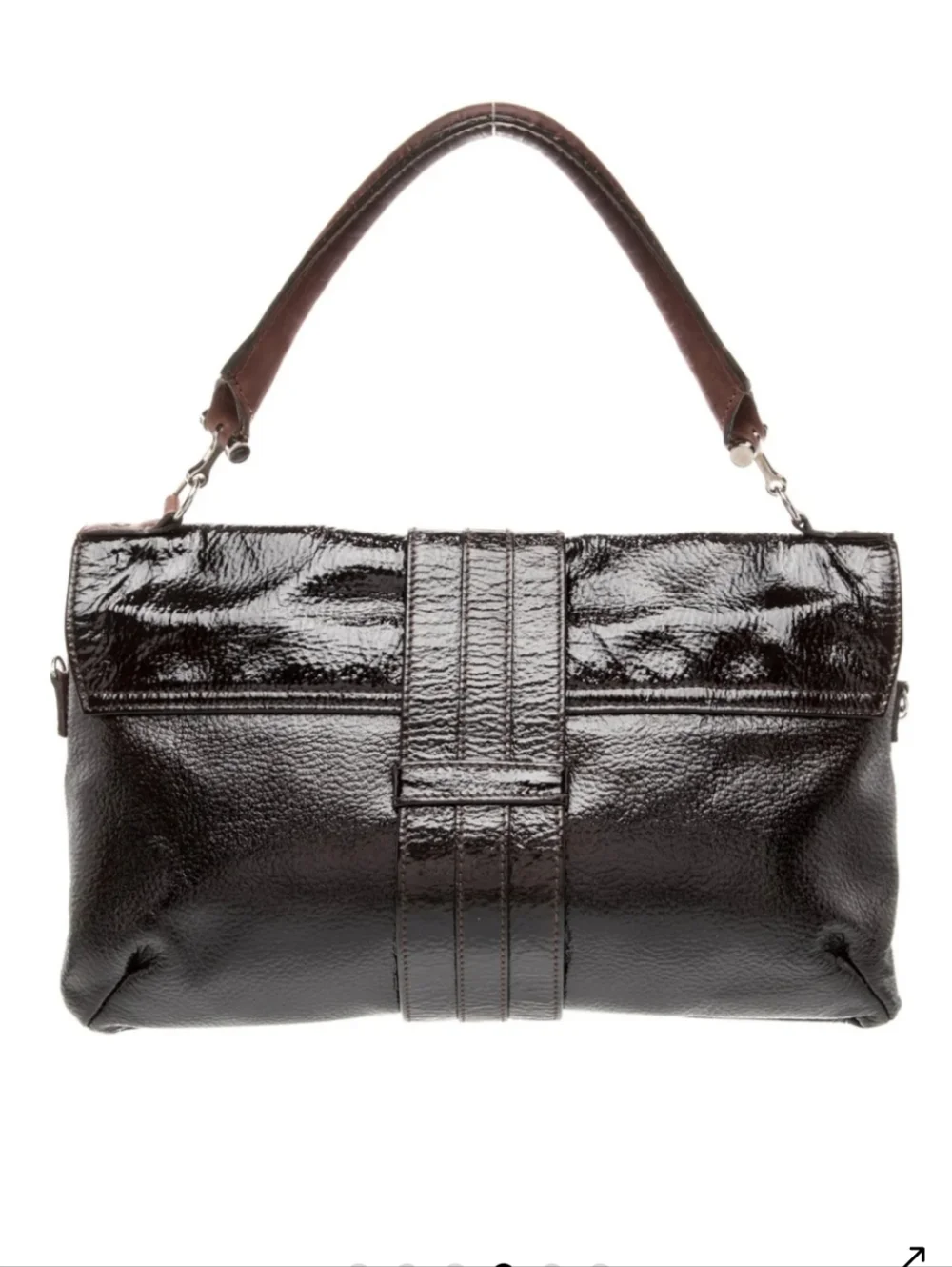 Lanvin Authentic Brown Patent Leather Top Handle Bag - Picture 3 of 5